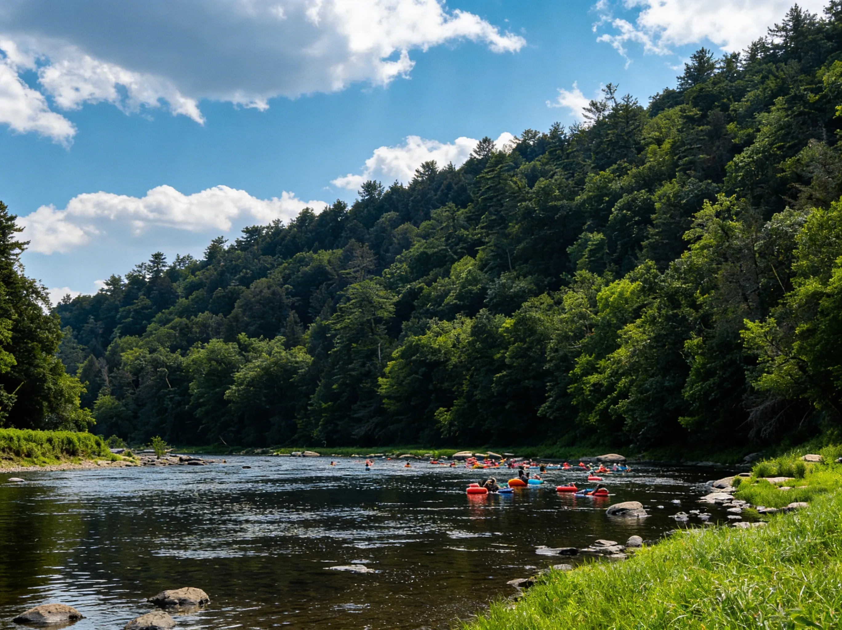 Clarion River with canoes/kayaks