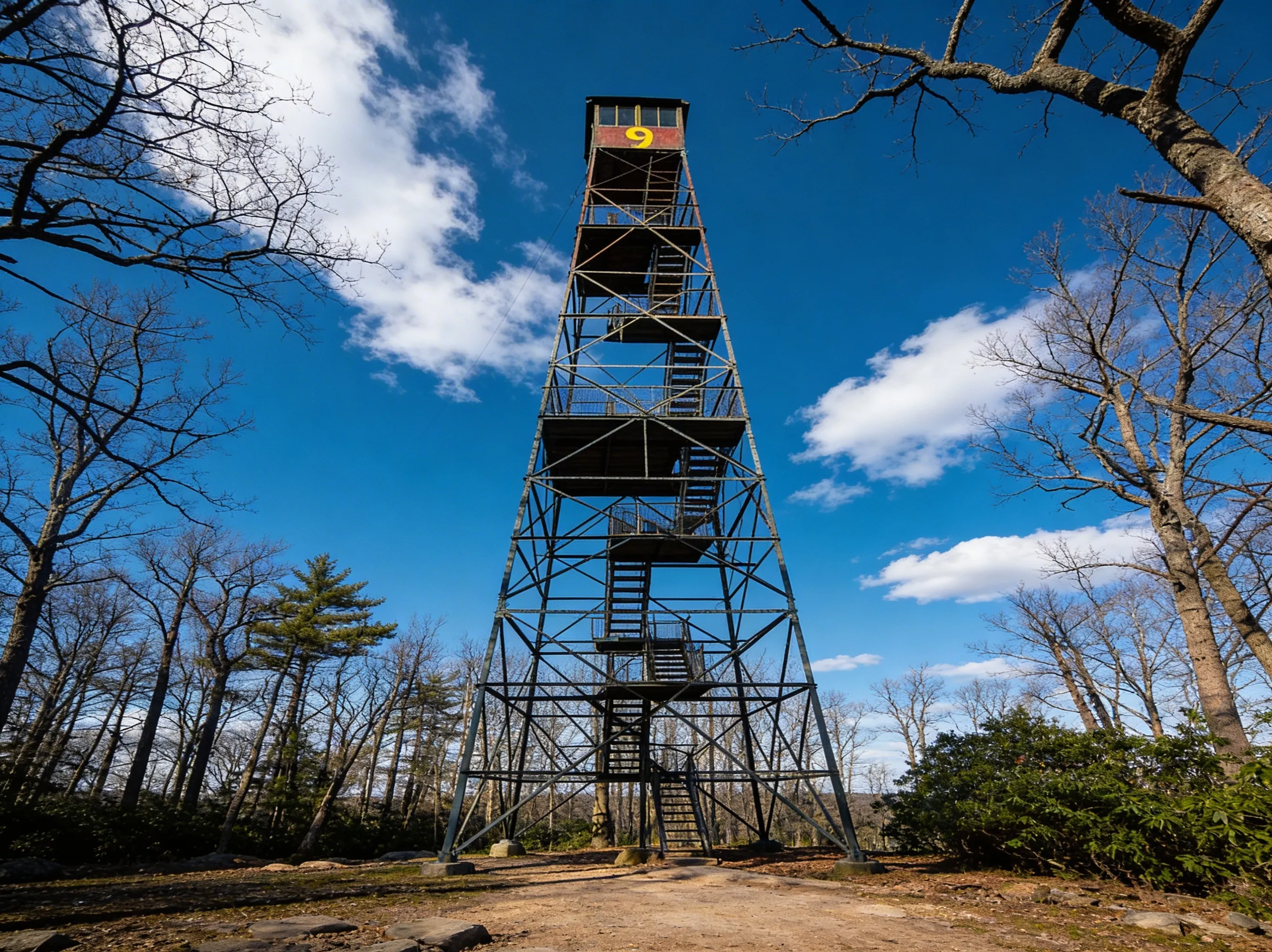 Fire Tower from below (emphasizing height)