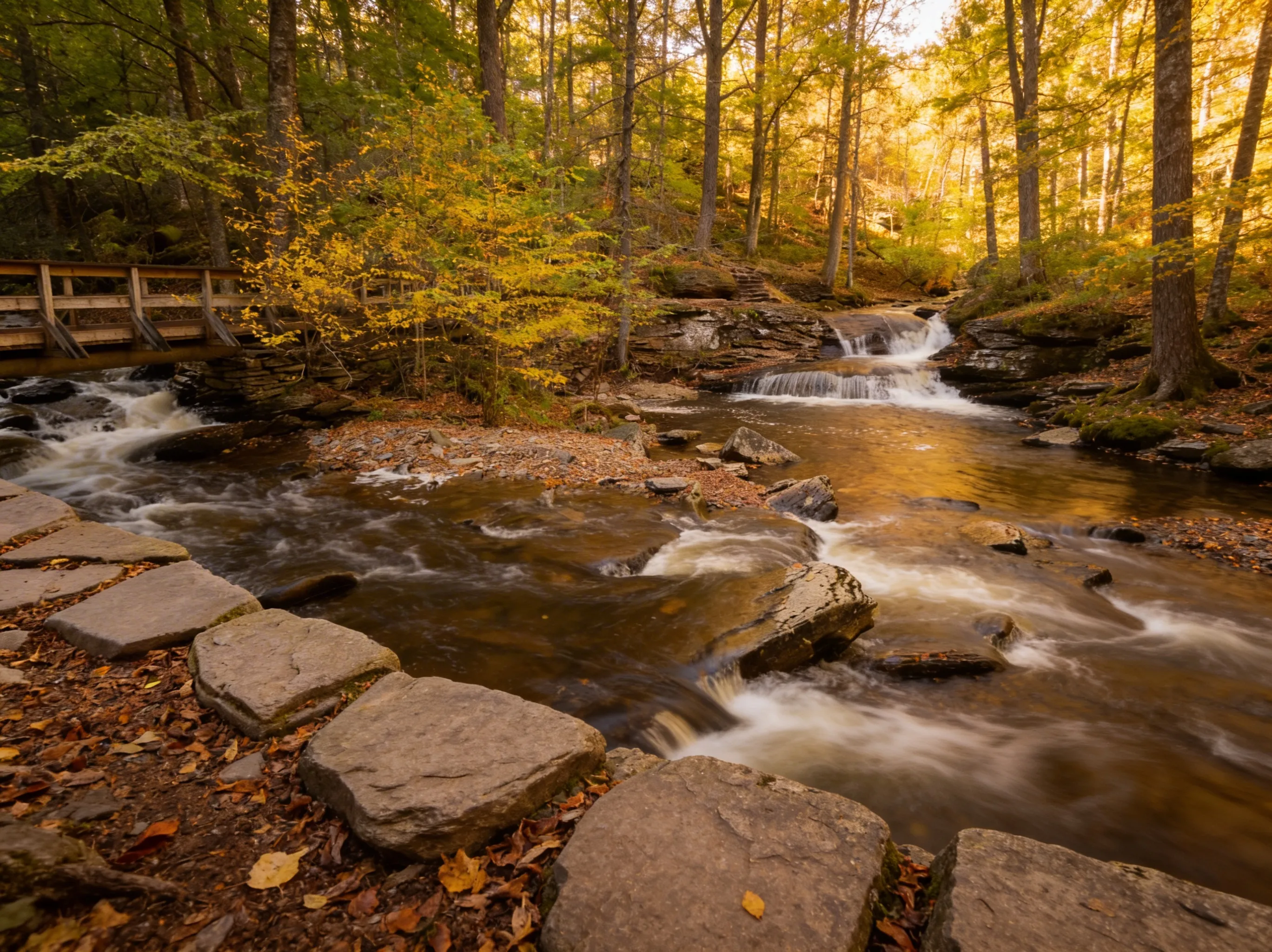 Waters Meet junction where Glen Leigh and Ganoga Glen converge at Ricketts Glen
