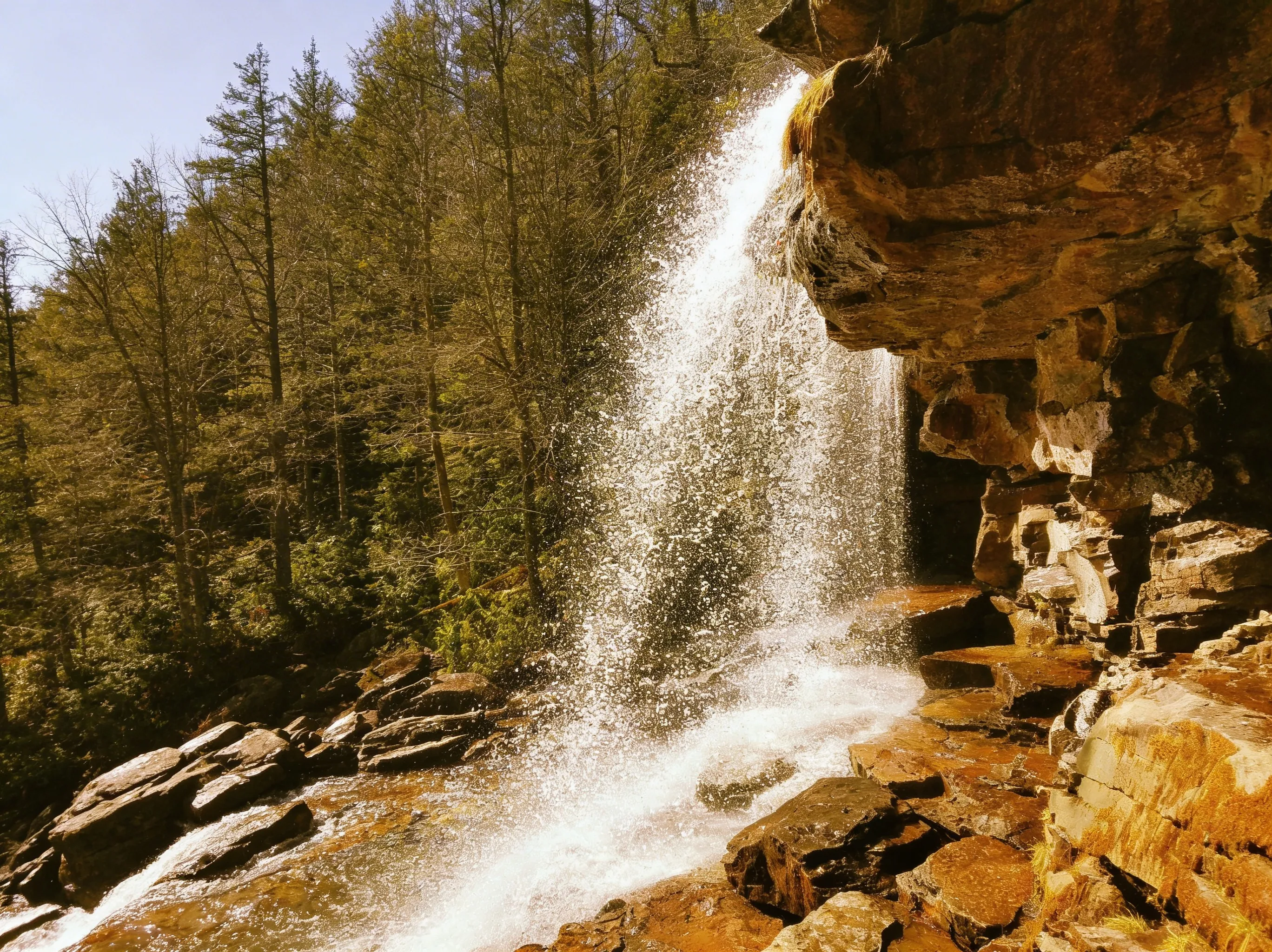 Glen Onoko Falls cascading through rocky gorge before 2019 trail closure
