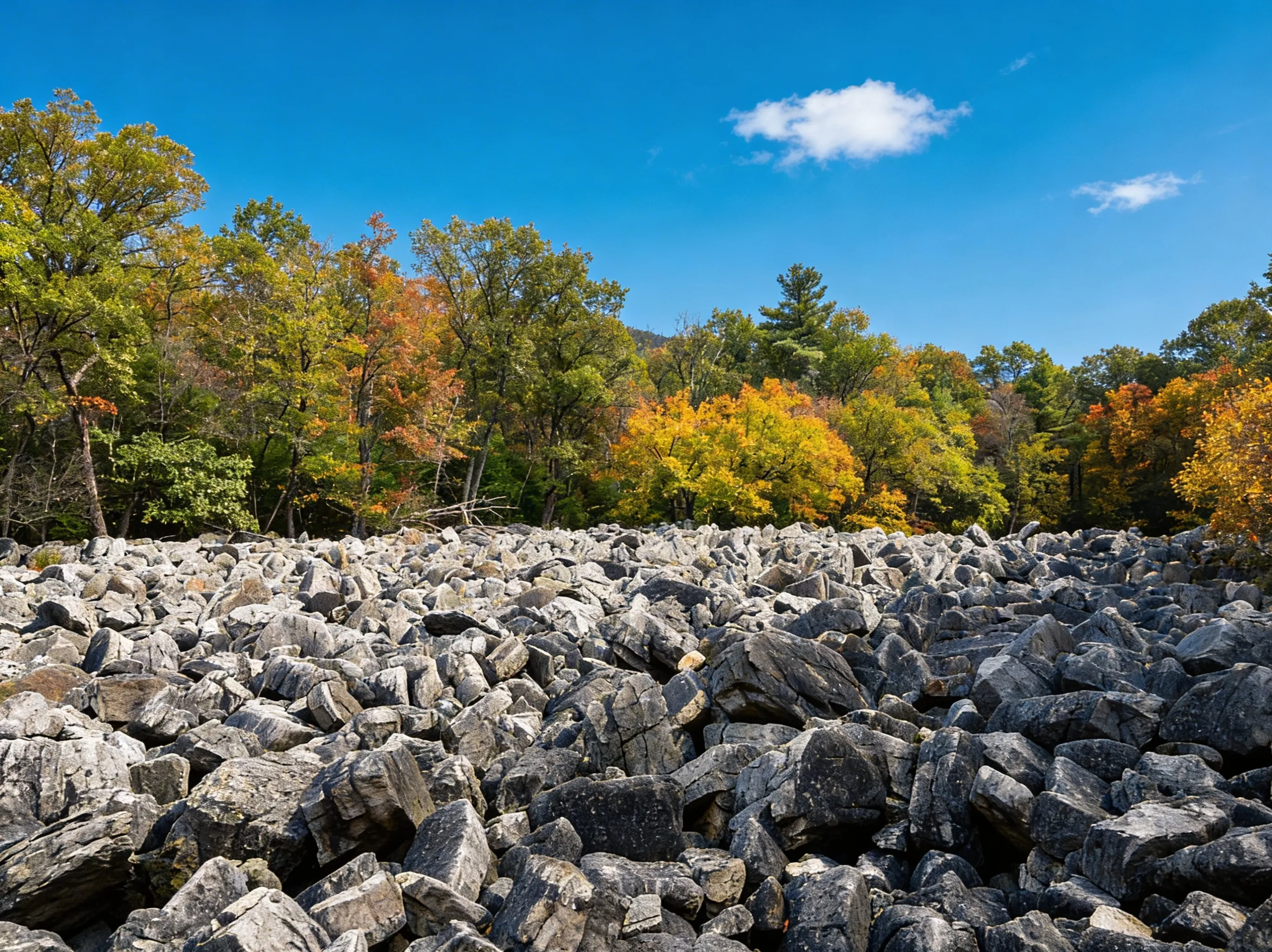 The massive boulder field known as the River of Rocks