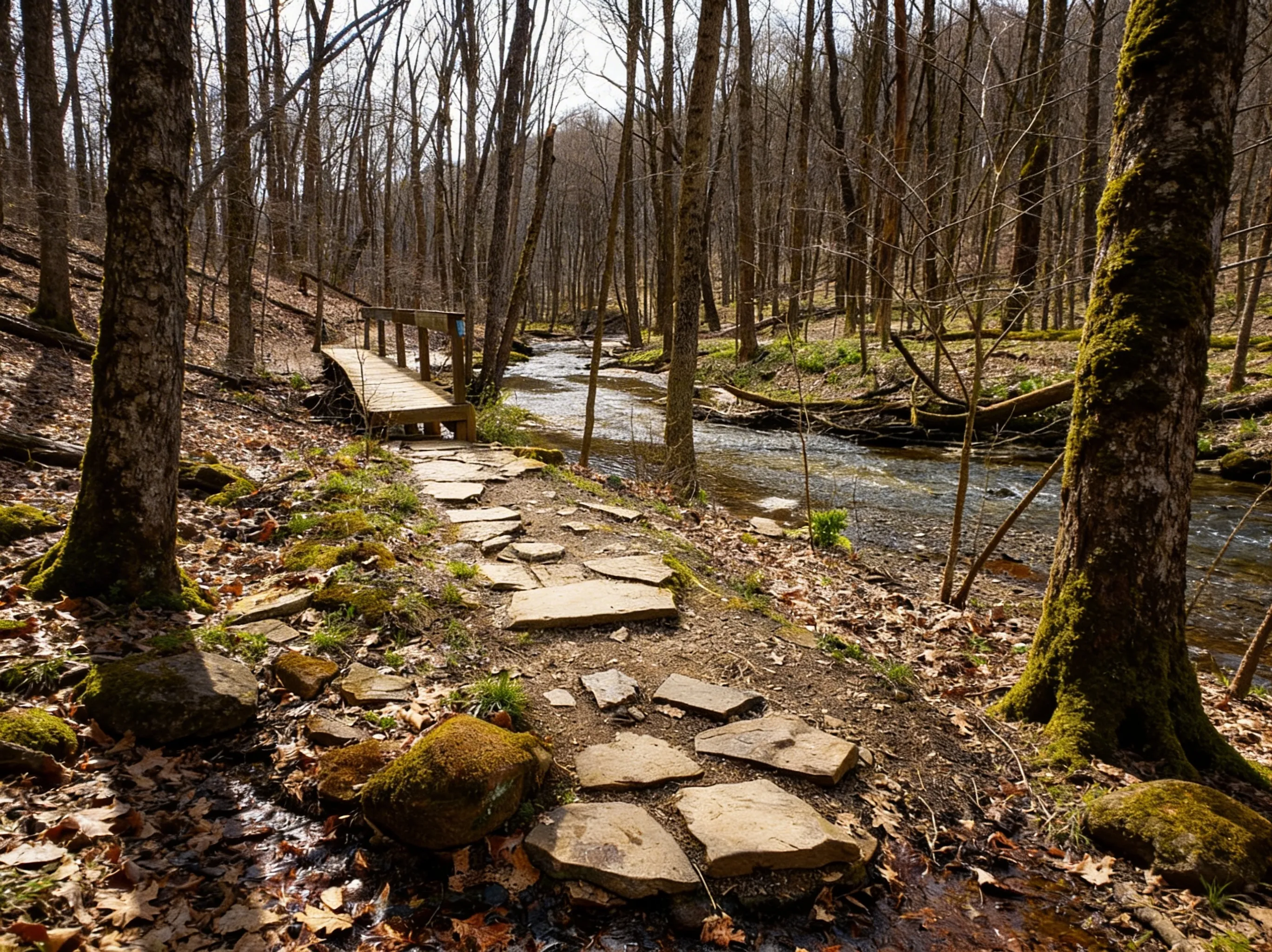 Slippery Rock Gorge from above showing depth and boulders