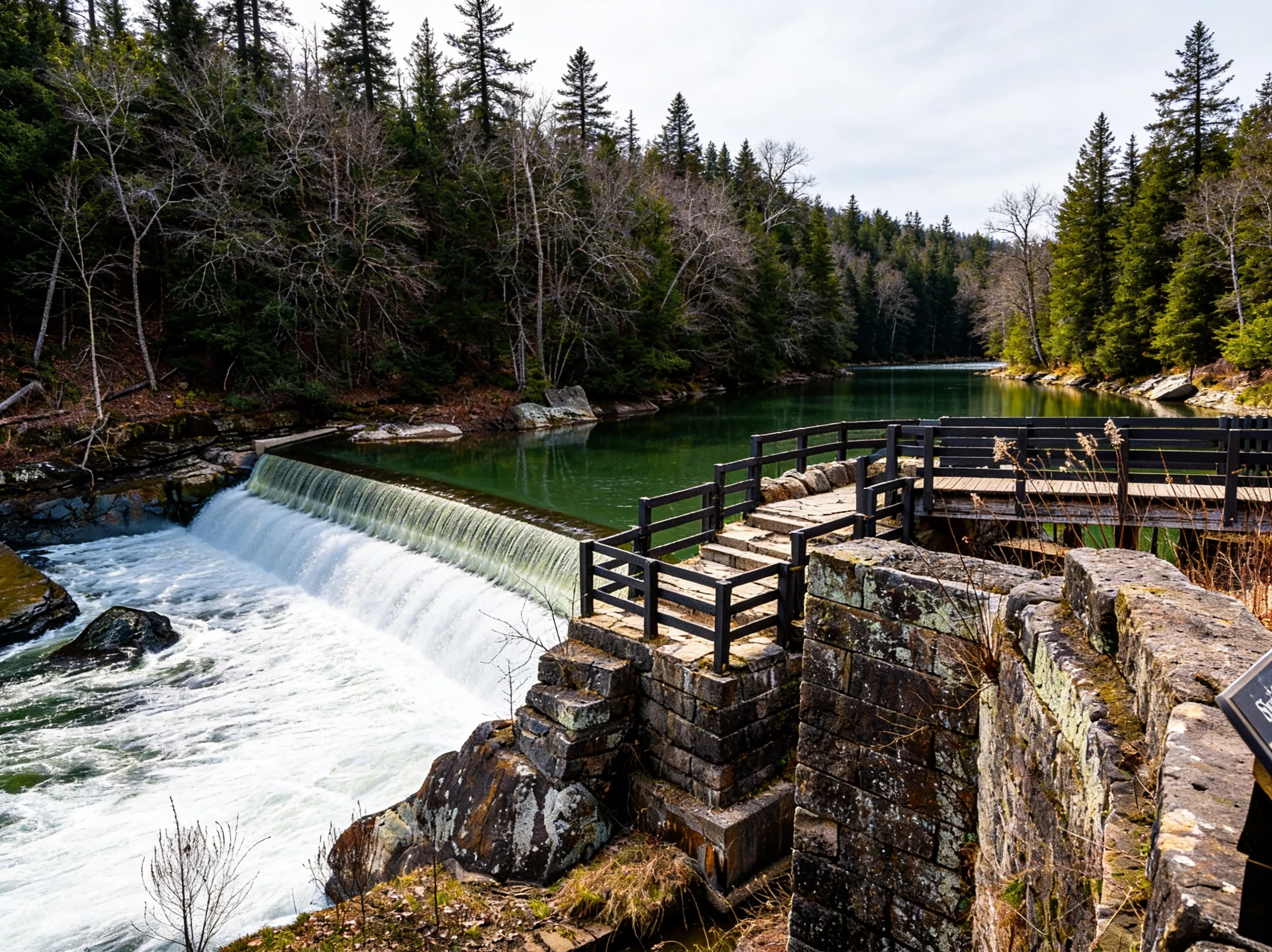 Interior of the Grist Mill showing grinding stones or water turbines