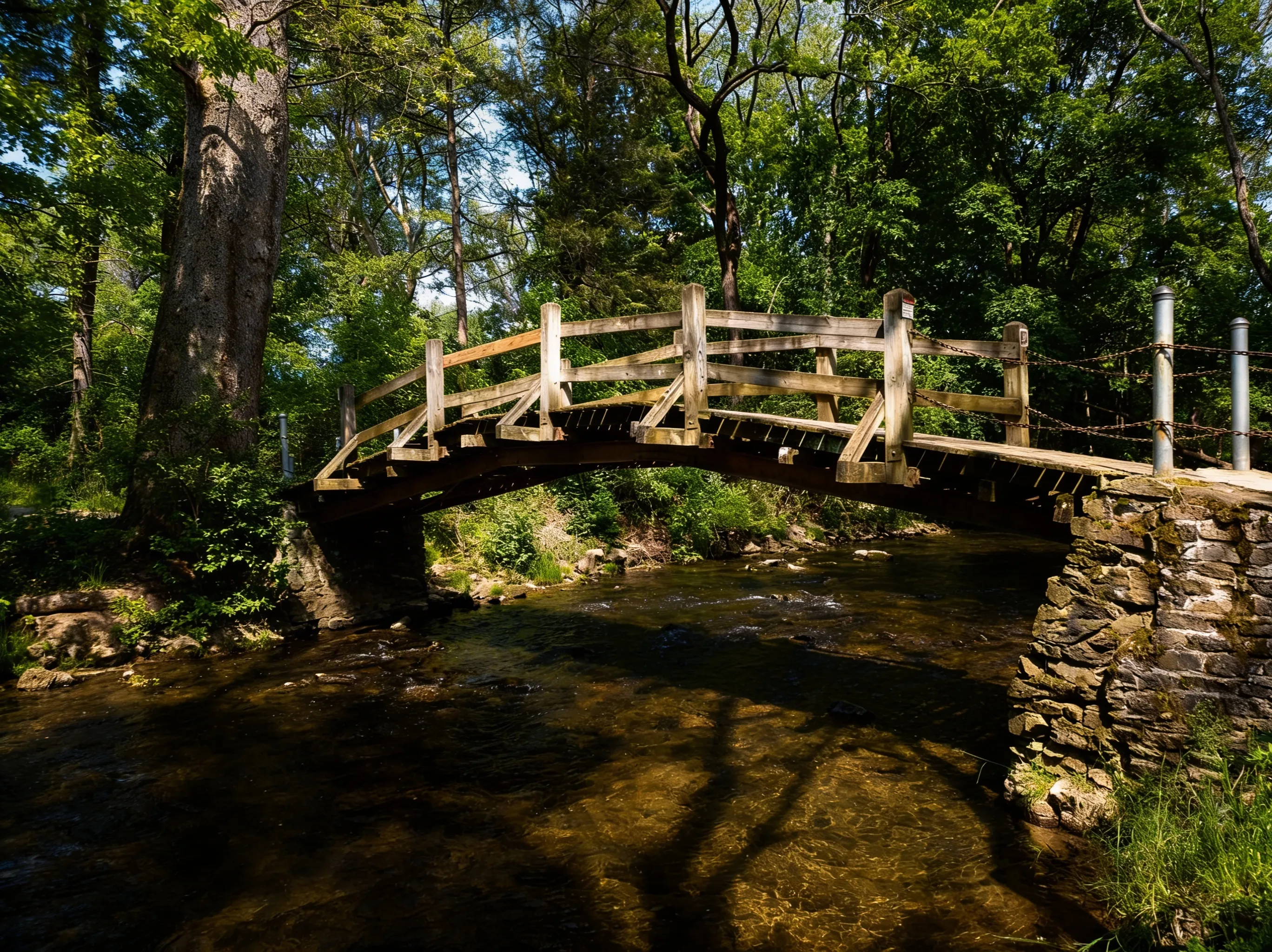 Scenic view of Valley Creek flowing peacefully through Valley Forge National Historical Park